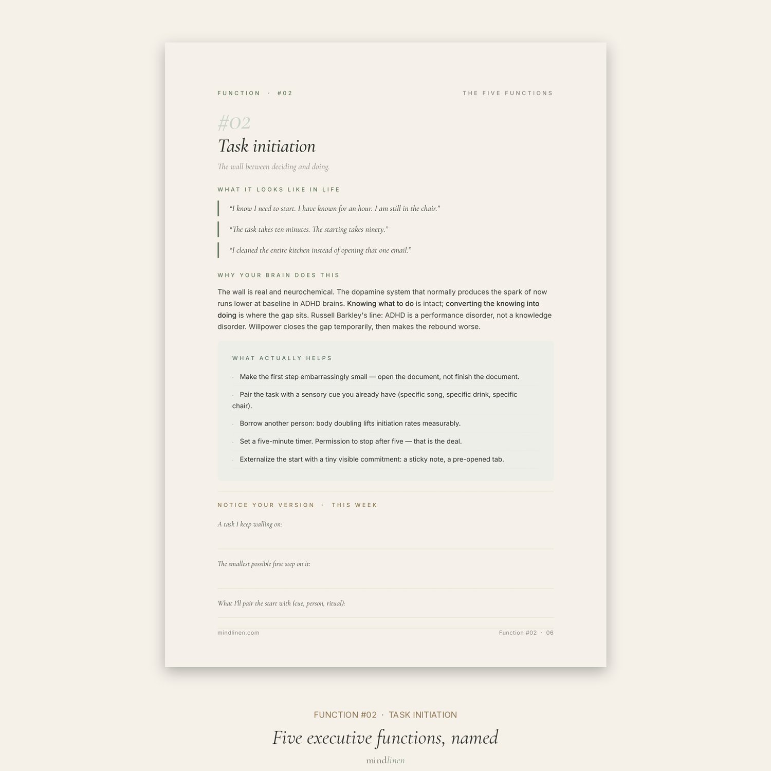 The ADHD Brain Workbook — 30-page printable for adults — editable Canva template view