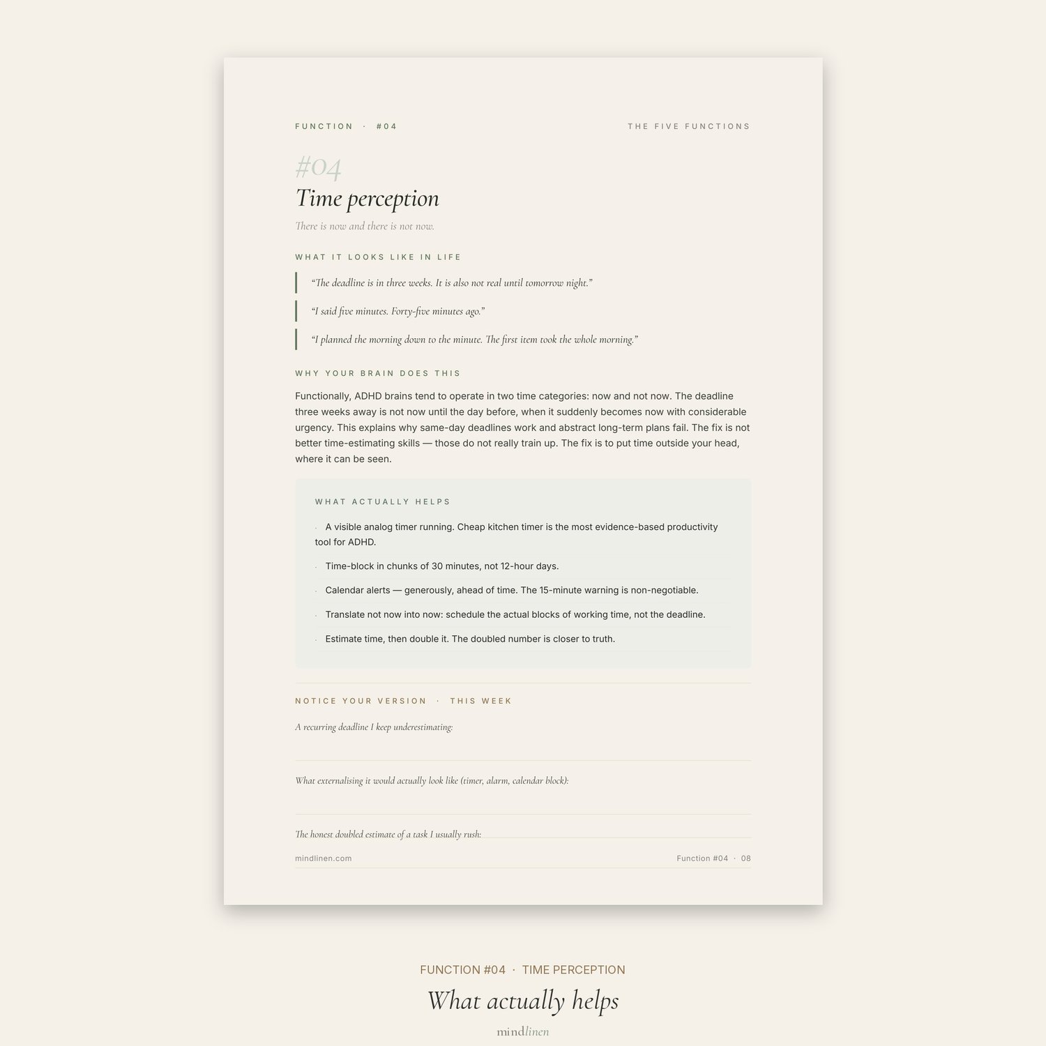 The ADHD Brain Workbook — 30-page printable for adults — print-ready PDF preview