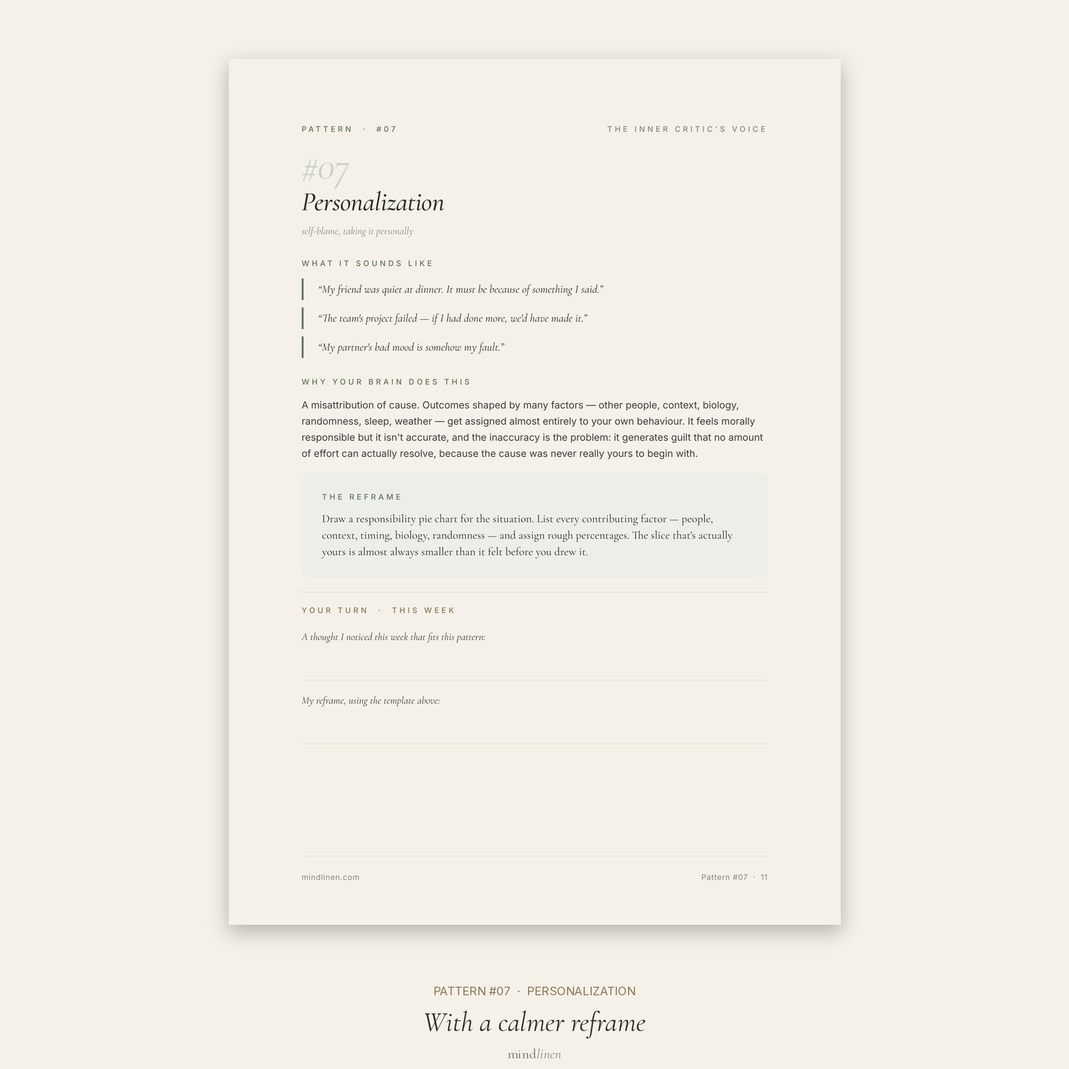 Cognitive Distortions Workbook — 28-page CBT printable — print-ready PDF preview